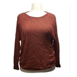 Left on Houston Terracotta Knit Sweater Women S Oversized Cottagecore Cozycore